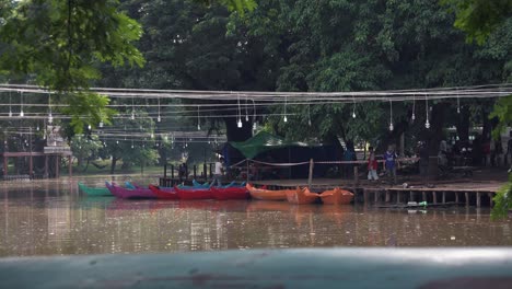 Wide-Shot-of-Colorful-Boats-in-the-River-During-the-Water-Festival