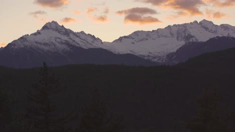 Mountain-with-snow-peak-during-sunset