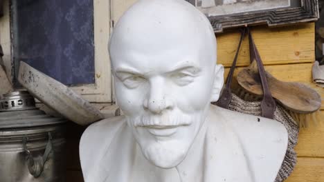 A-look-around-of-a-statue-of-Vladimir-Lenin