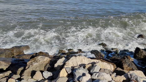 Waves-crashing-at-rocks-on-Rivershore---wide