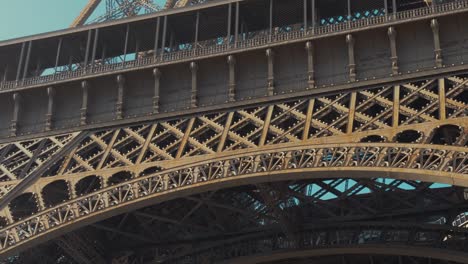 Paris-Eiffel-Tower-close-up-showing-detail-and-rust-on-wrought-iron