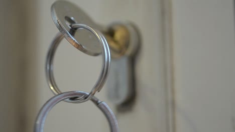 Keys-swinging-in-door-lock