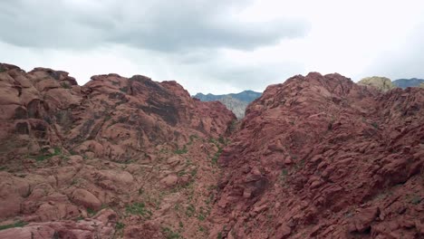 Aerial-flying-toward-red-rocks-at-Red-Rock-Canyon-Nevada