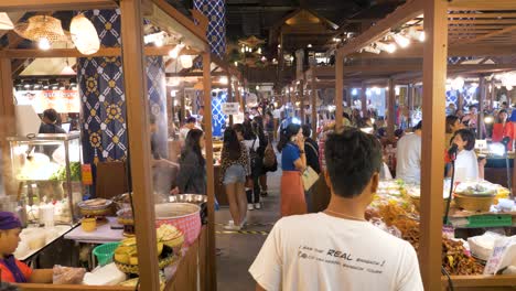 Following-Asian-male-down-traditional-food-market-aisle-indoor-luxury-Icon-Siam-shopping-mall