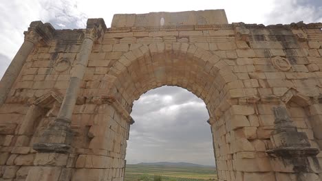 A-construction-in-the-ancient-city-of-volubilis-built-by-the-ancient-greeks-in-Morocco