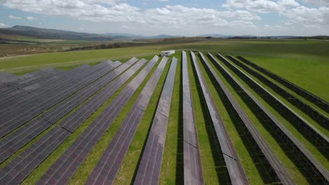 Aerial-shot-over-renewable-energy-solar-park---Medvem,-Bulgaria