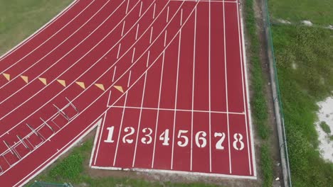 Aerial-of-a-high-school-track-field-starting-line