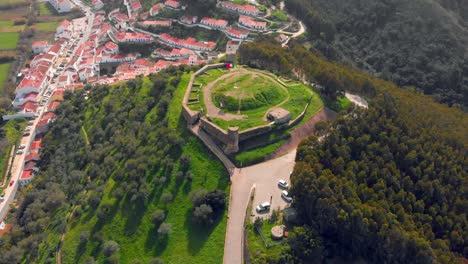 Aerial-Panoramic-Zoom-In-Castle-of-Aljezur