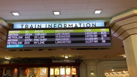 A-train-information-board-highlighting-destinations-from-Los-Angeles-Union-Station-on-both-Amtrak-and-Metrolink-routes