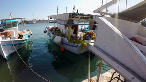 Small-fishing-boats-and-fresh-fish-in-the-Greek-port-of-Kos