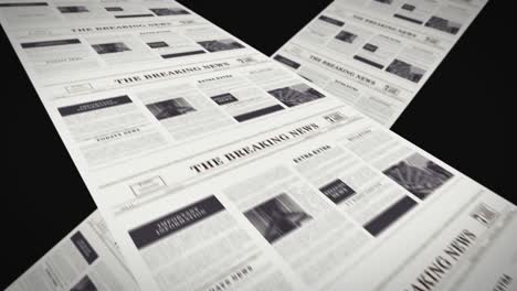 Newspapers-with-Breaking-News-flying-in-the-background-on-black---Seamless-loop-animated-background