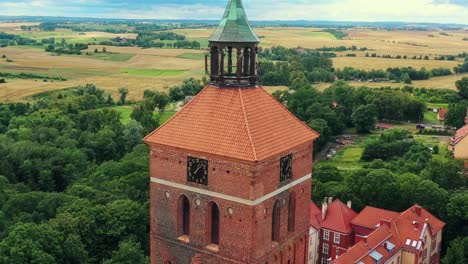 Aerial-view-of-red-brick-clock-tower