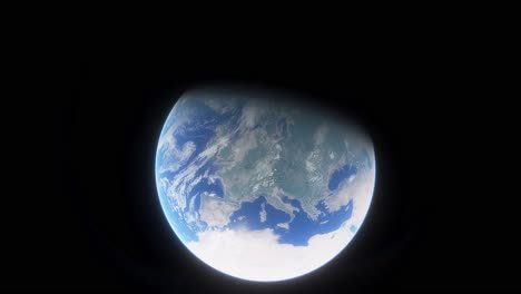Fisheye-view-of-Earth-from-above-moving-fast-in-Outer-space