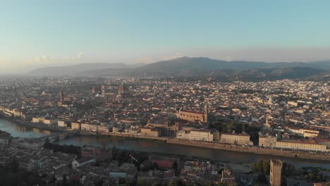 Aerial-Drone-View:-Historically-and-Culturally-Rich-Italian-Town-during-sunset