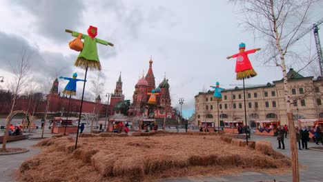 Abstract-Scarecrow-Display-Outside-St-Basil's-Cathedral-And-Moscow-Kremlin