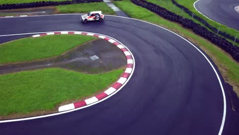 Racing-cars-competing-on-Faial-race-track-circuit,-Portugal