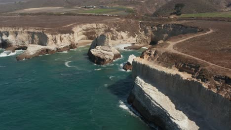 Aerial-view-of-ocean-at-Shark-Fin-Cove-on-High-way-1-in-Northern-California