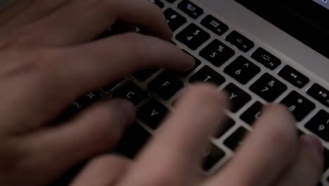 Close-up-of-fingers-typing-on-a-modern-keyboard