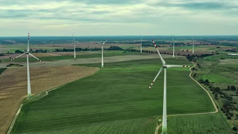 Drone-view-of-a-wind-power-station-and-its-surrounding