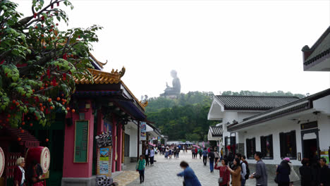 Hongkong,-China,-Ca.:-Zeitraffer-Des-Großen-Buddha-Im-Dorf-Ngong-Ping,-Hongkong