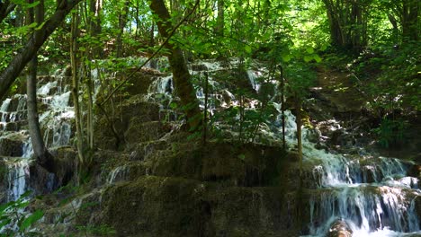 The-cascading-waterfall-is-divided-into-two-rivers