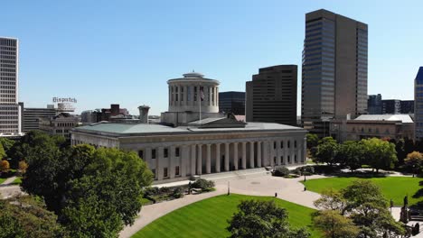 Ohio-Statehouse-in-downtown-Columbus-Ohio---aerial-drone-footage