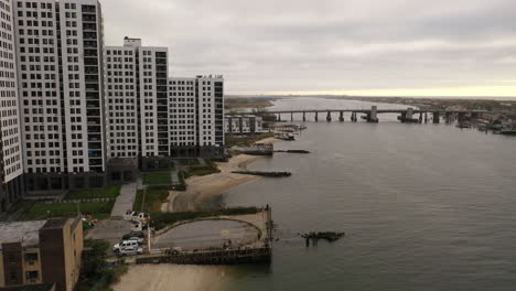 An-aerial-shot-over-the-East-Rockaway-Inlet-in-NY