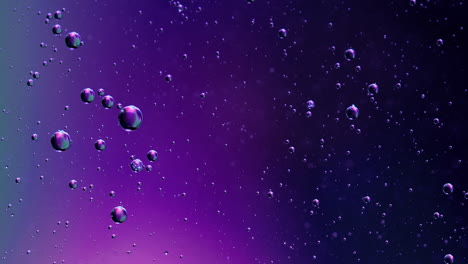 Pequeña-Burbuja-De-Agua-Y-Aceite,-Fondo-Abstracto-De-Color-Azul-Verde-Púrpura,-Resumen-Macro