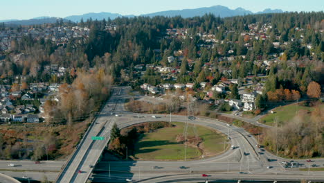 Aerial-drone-view-over-a-residential-community-in-Port-Coquitlam,-British-Columbia