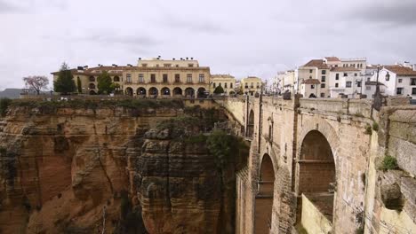 Wide-Angle-View-Over-Puente-Nuevo-And-El-Tajo-Gorge,-Ronda,-Andalucia,-Spain