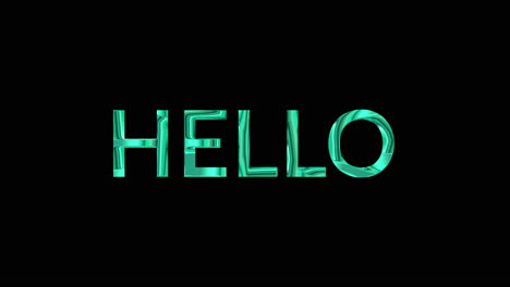 seamless-loop-HELLO-text-animation-metallic-green
