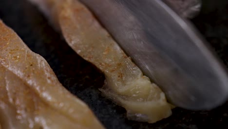 Close-up-of-Chicken-fillet-cut-into-strips