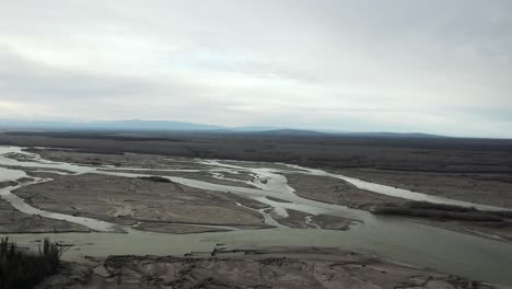 Aerial-view-of-large-Alaska-river