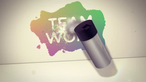Spray-the-word:-Teamwork---Graffiti-on-wall