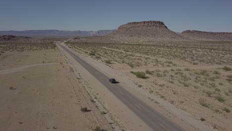 Aerial-Drone-Shot-of-Vehicle-Travelling-on-Route-66
