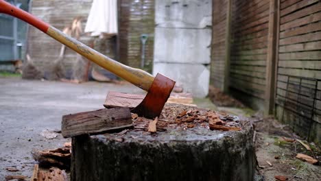 close-up-in-action-of-chopping-wood-with-axe