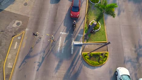 bird-view-with-drone-in-slow-motion-of-the-urban-artist's-swings-in-Cordoba,-Veracruz,-Mexico