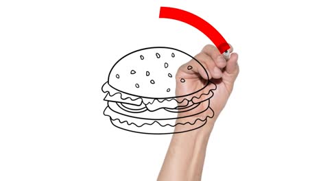 Kein-Fast-Food-Schild,-Handgezeichnet-Hinter-Dem-Glas