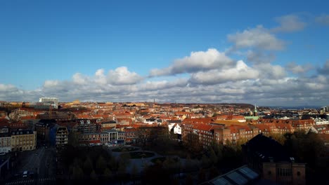 Timelapse-on-a-cloudy-day-in-a-Scandinavian-city-red-rooftops