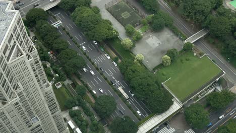 Aerial-views-of-Tokyos-busy-streets,-Japan,-Asia