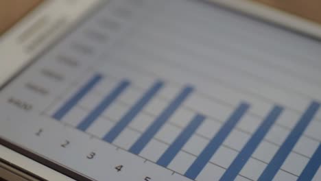 Blue-financial-bar-chart-graph-displayed-on-a-tablet
