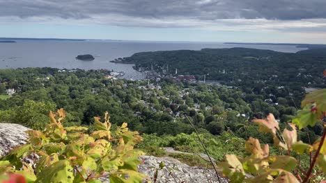 4K-shot-overlooking-Camden-Maine-from-high-above-Mount-Battie