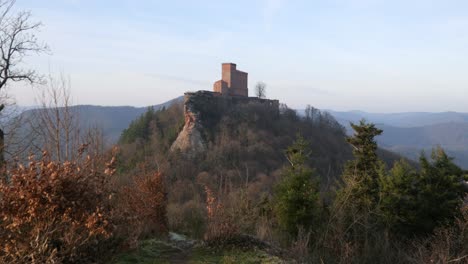 Medieval-Imperial-Castle-Trifels-in-Annweiler,-Palatinate-Forest,-Germany