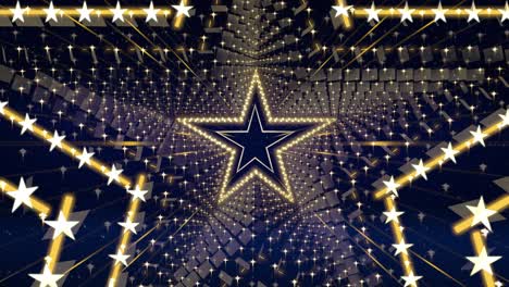 White-and-gold-star-Background-in-Loop,-stage-video-background-for-nightclub,-visual-projection,-music-video,-TV-show,-stage-LED-screens,-party-or-fashion-show