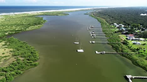 Matanzas-River-and-Atlantic-Ocean-in-Saint-Augustine,-Florida