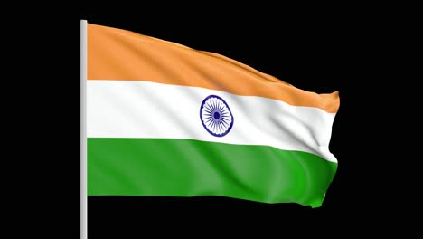 Nationales-Animiertes-Zeichen-Indiens,-Animierte-Indische-Flagge,-Indische-Flagge-Weht,-Indische-Flagge-Weht-Im-Wind