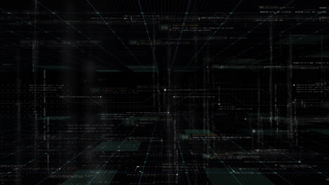 Futuristische-Digitale-Generierte-Bewegung-Abstrakte-Matrix-Cyber-Umgebung-Big-Data-Analytische-Künstliche-Intelligente-Simulation,-Loop-Video-Mit-Alphakanal-Für-Digitalen-Hintergrund