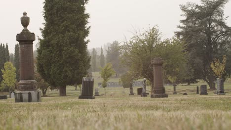 Tumbas-Y-Monolitos-En-El-Cementerio-De-Vancouver