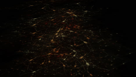 Neural-pathway-animation-on-black-background,-abstract