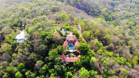 Slow-wide-aerial-drone-shot-of-Los-Altos-de-Eros-a-luxury-resort-and-spa-in-Costa-Rica
